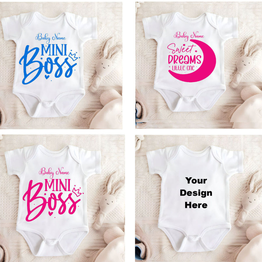 Baby-Boby verschieneden Design 4 Auswahl -Farben und Text wahlen